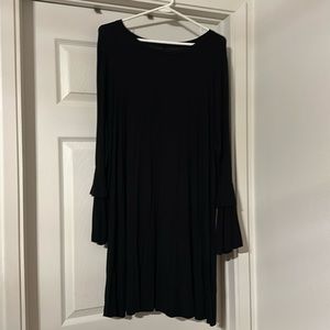 Isabel Maternity Black Ruffle Sleeve Swing/Fit and Flare Dress sz LG